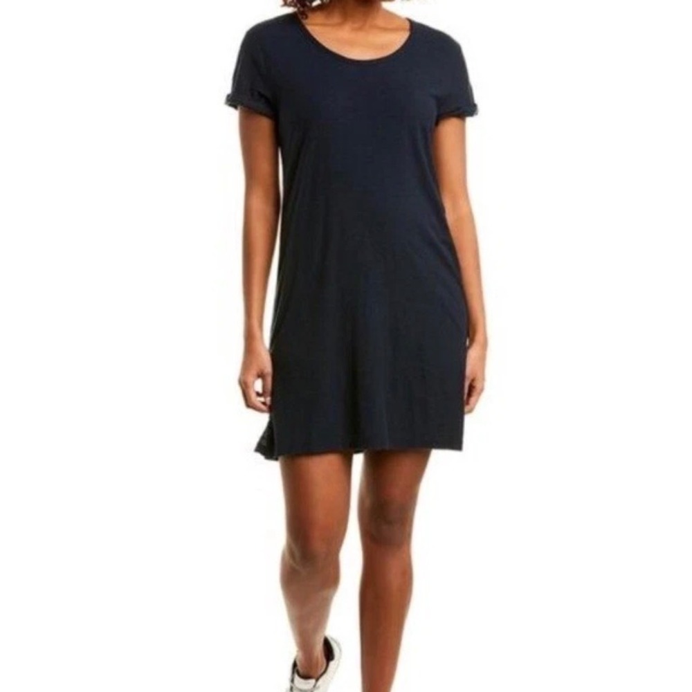 James Perse Standard Navy Blue Cotton Modal T-Shirt Shift Dress Size Large